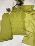 Embroidered Star Georgette palazzo suit set with dupatta - ETI-002 - product image 3